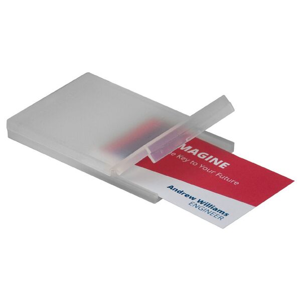 Deflecto Slimline Business Card Storage Box Clear