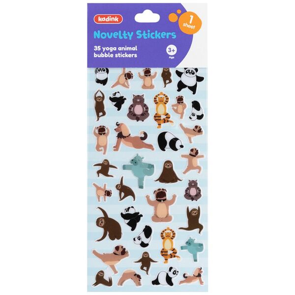 Kadink Bubble Sticker Sheet Yoga Animals Design