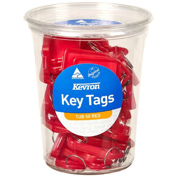 Kevron ID5 Key Tags Red 50 Pack