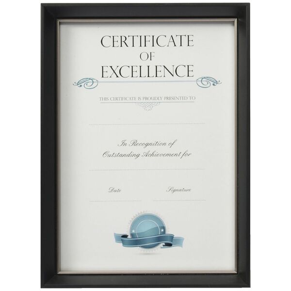 Certificate A4 Frame Black/Silver