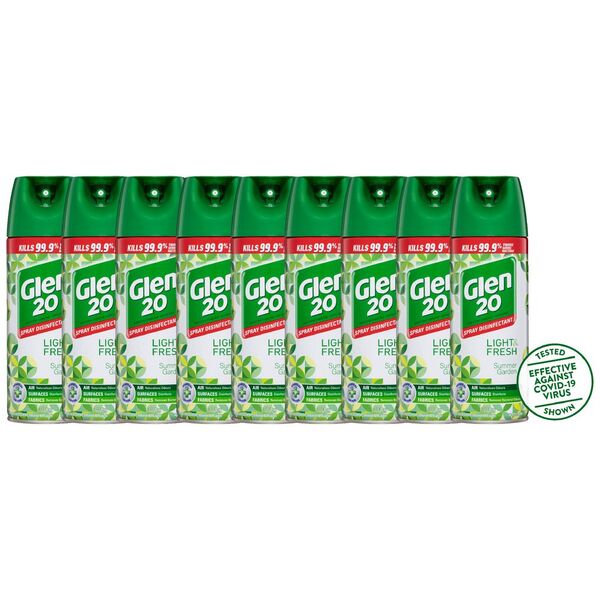 Glen 20 Disinfectant Spray Summer Garden 300g 9 Pack