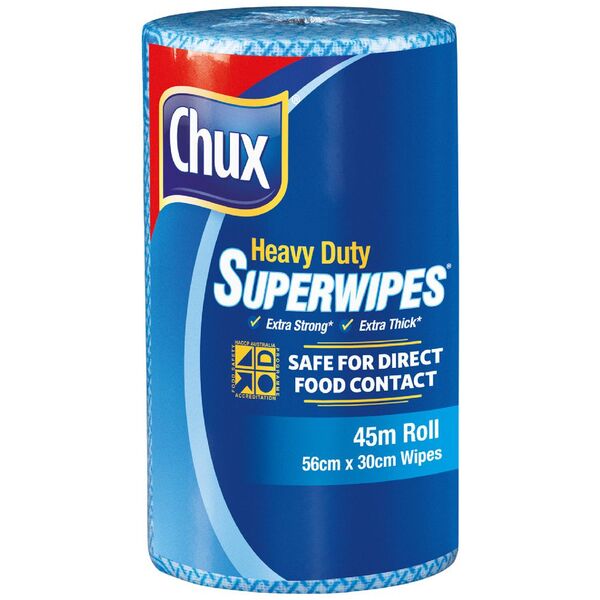 Chux Heavy Duty Super Wipes Cloth Roll Blue