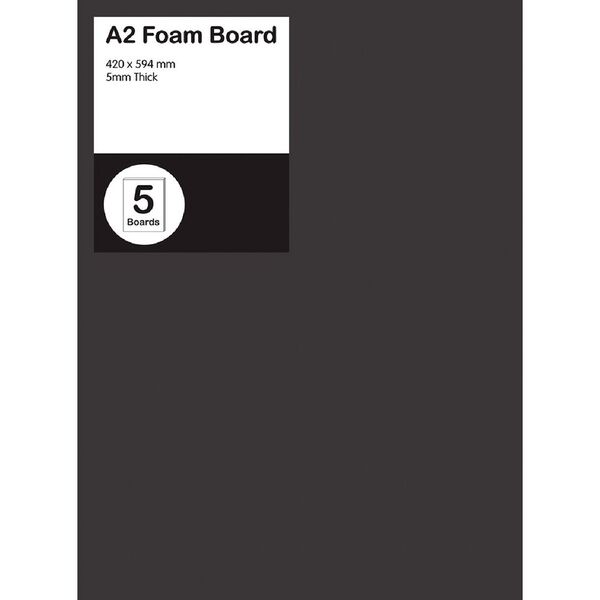 A2 Foam Board 5mm Black 5 Pack