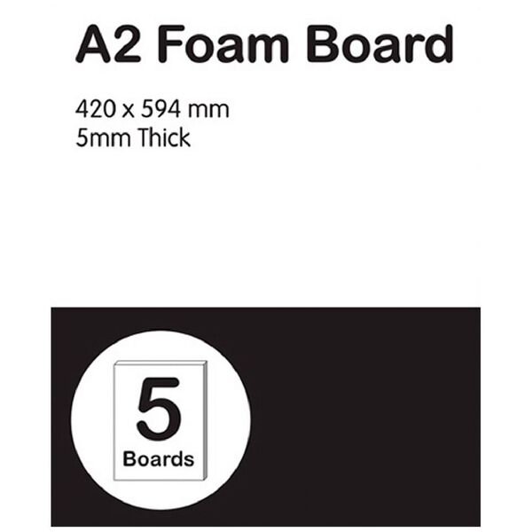 A2 Foam Board 5mm White 5 Pack