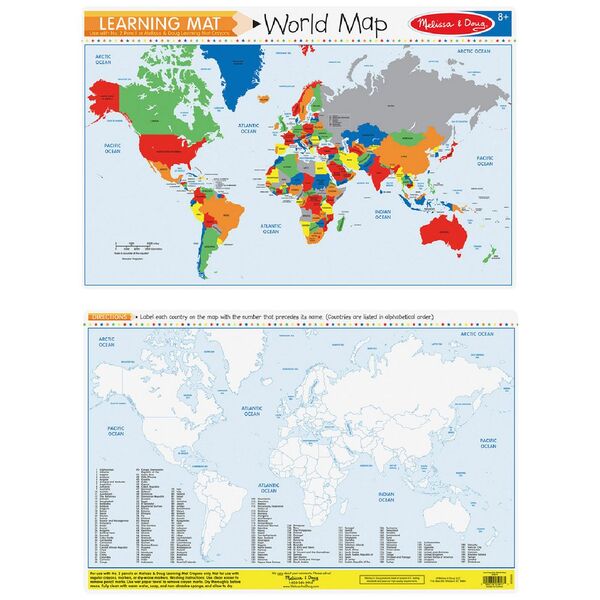 Melissa & Doug World Map Write-A-Mat