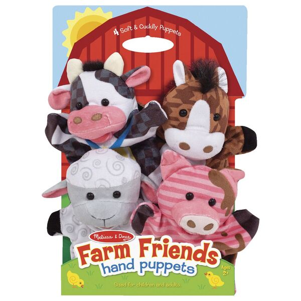Melissa and Doug Hand Puppets Farm Animals 4 Pack