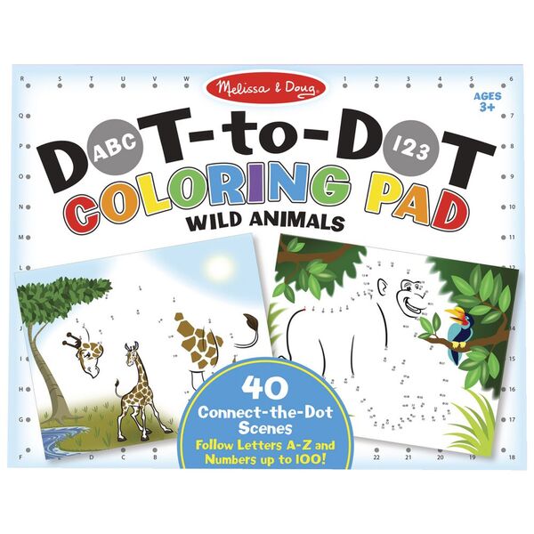 Melissa & Doug ABC 123 Dot to Dot Activity Book Wild Animals