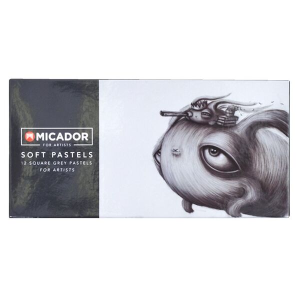 Micador for Artists Soft Pastels 12 Pack Grey