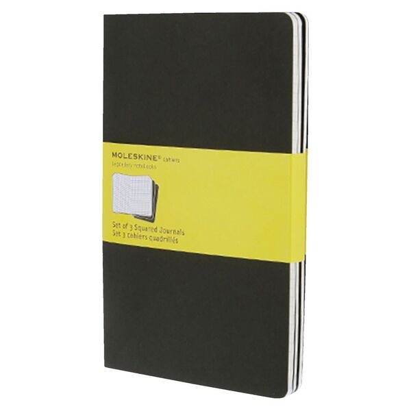 Moleskine Cahier Large Notebook Grid 3 Pack Black