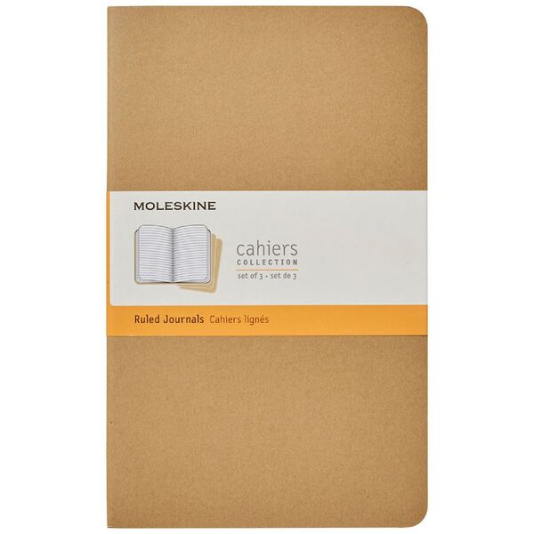 Moleskine Cahier Ruled Notebooks Large Kraft 3 Pack