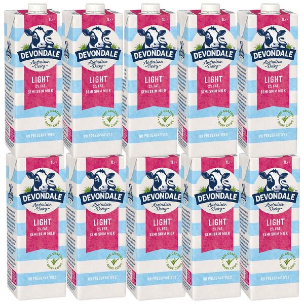 Devondale Semi Skim UHT Milk 1L 10 Pack