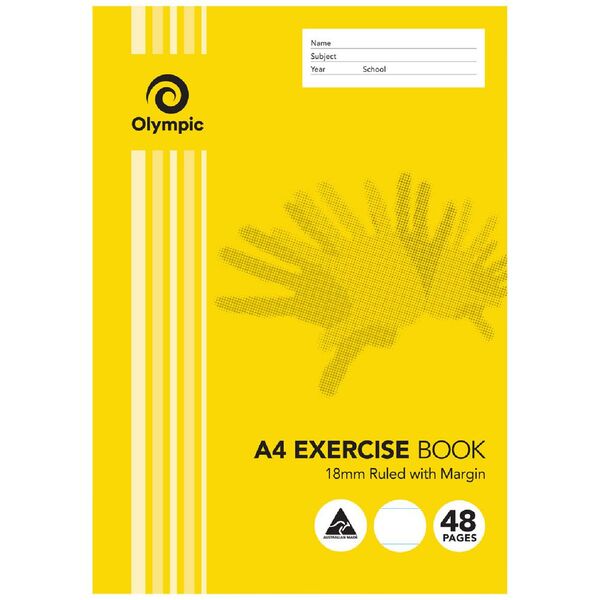 Olympic A4 55gsm 18mm Ruled Exercise Book 48 Page