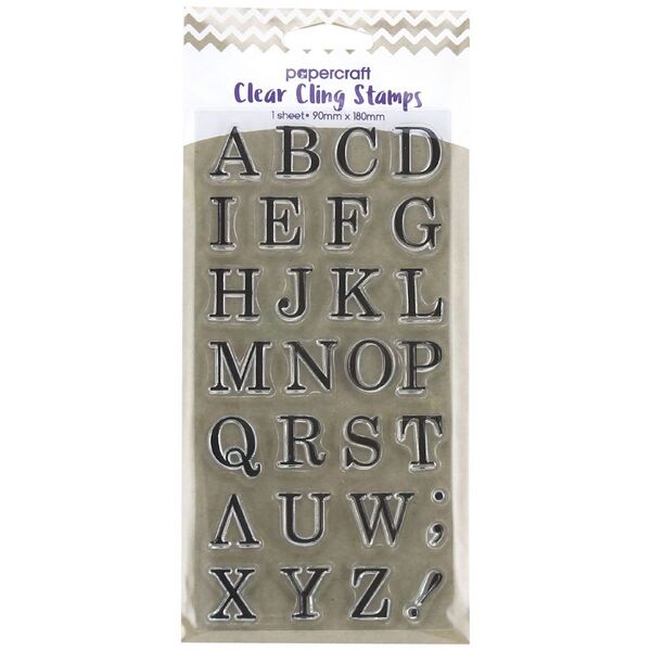 Papercraft Clear Cling Stamps Alphabet Classic Upper