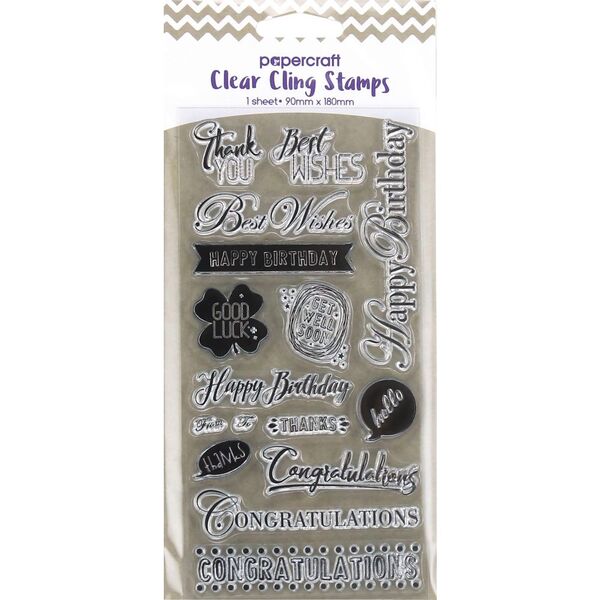 Papercraft Clear Cling Stamps Birthday Celebrations