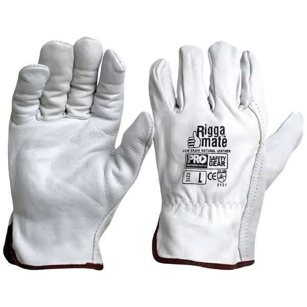 ProChoice Cow Grain Natural Leather Handling Gloves Small