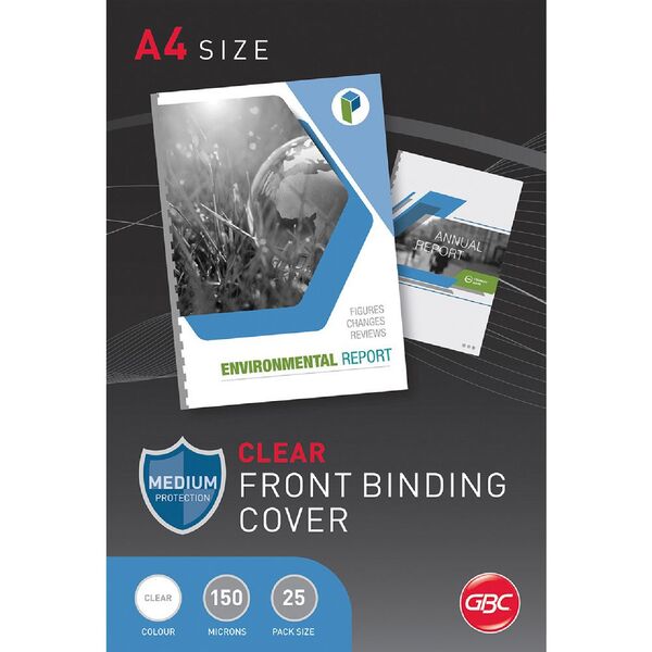 GBC Creative Binding Cover A4 150 Micron Clear 25 Pack