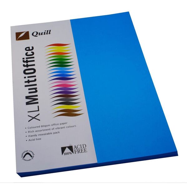 Quill Coloured Paper 80gsm A4 Marine Blue 500 Sheet Ream