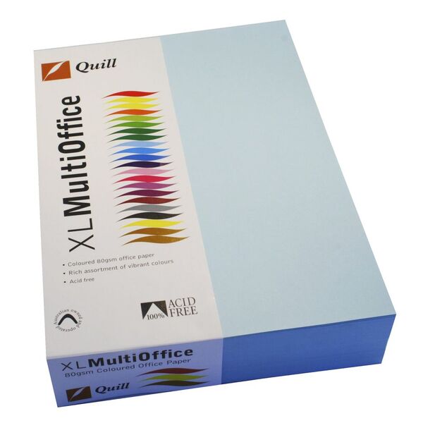 Quill Coloured Paper 80gsm A4 Powder Blue 500 Sheet Ream