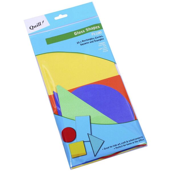 Quill Poster Board Gloss Shapes Assorted 100 Pack