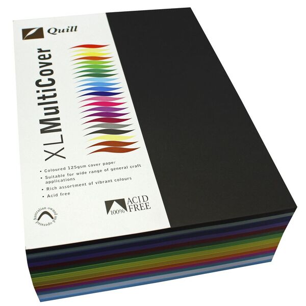 Quill 125gsm A4 Cover Paper Assorted Colours 500 Sheets