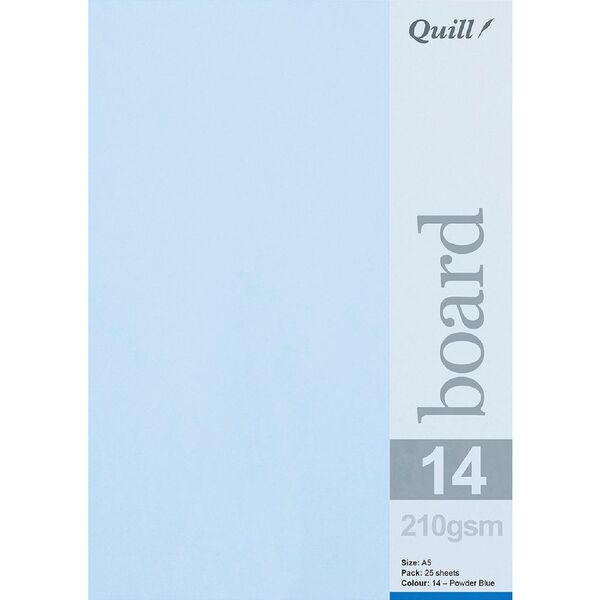 Quill A5 210gsm Board Powder Blue 25 Pack