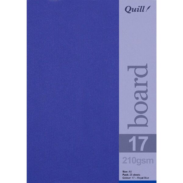 Quill A5 210gsm Board Royal Blue 25 Pack