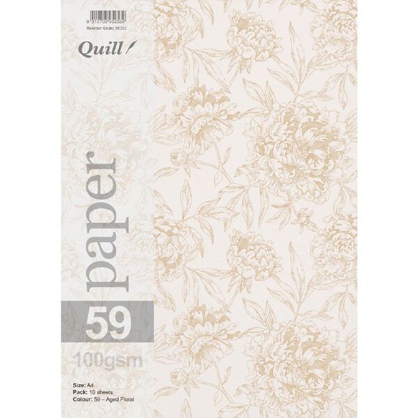 Quill A4 Design Paper Floral 10 Pack