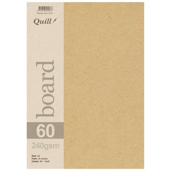 Quill A4 280gsm Kraft Board 25 Pack