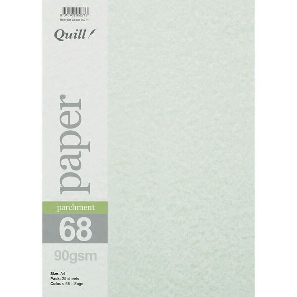 Quill Parchment 90gsm A4 Paper Sage 25 Pack