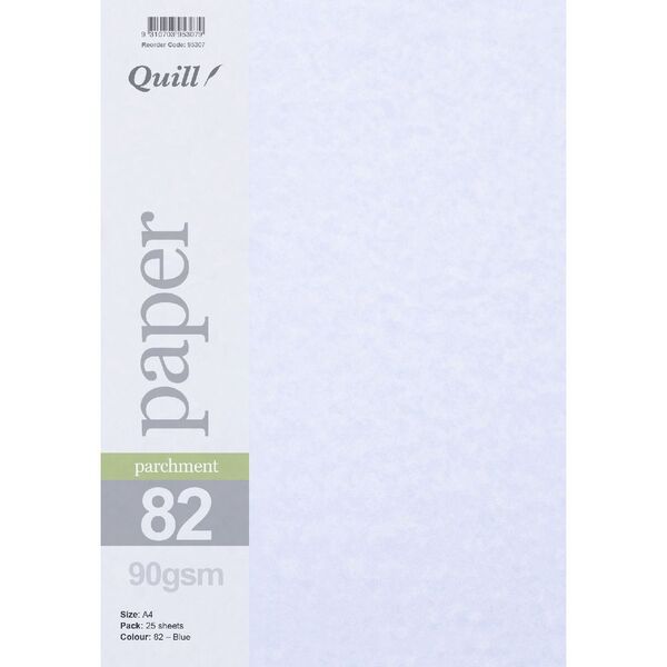 Quill Parchment 90gsm A4 Paper Blue 25 Pack