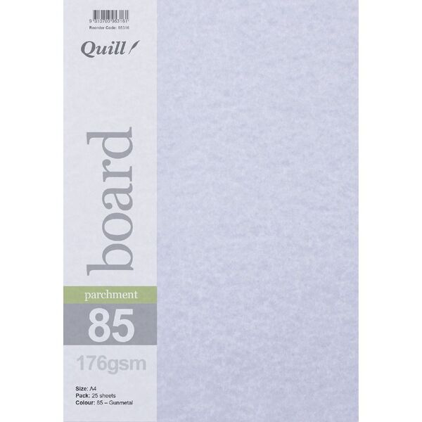 Quill Parchment 176gsm A4 Board Gunmetal 25 Pack