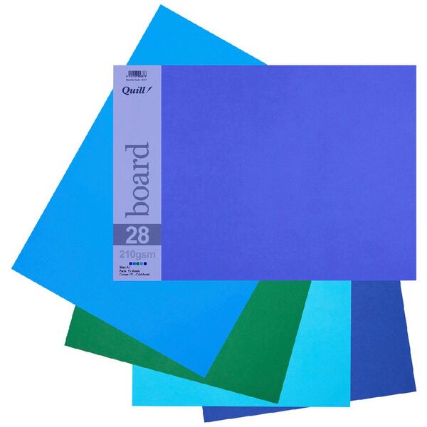 Quill A3 210gsm Board Cold Assorted 15 Pack