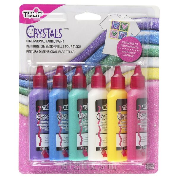 Tulip Dimensional Crystal Fabric Paint 6 Pack