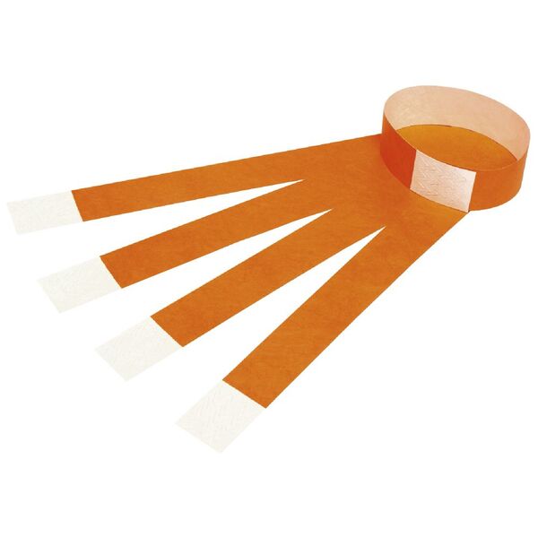 Rexel Fluoro Wrist Bands Orange 100 Pack