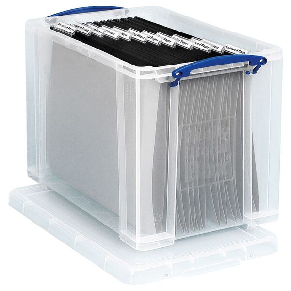 Really Useful Box 25L Clear Box with Suspension Files