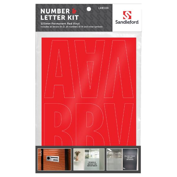 Sandleford Vinyl Letters/Numbers Franklin Gothic Red 100mm