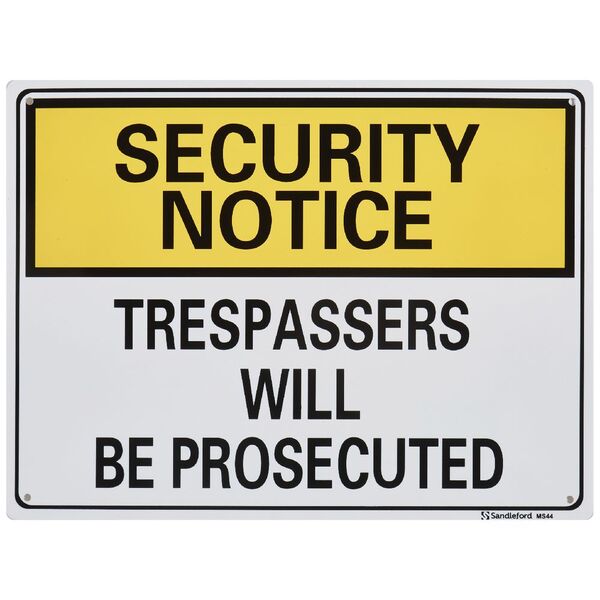 Sandleford Trespassers Will Be Prosecuted Sign 300 x 225mm