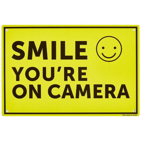 Sandleford Smile You're on Camera Sign 300 x 200mm