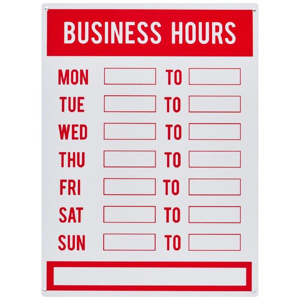Sandleford Business Hours Sign 225 x 300mm