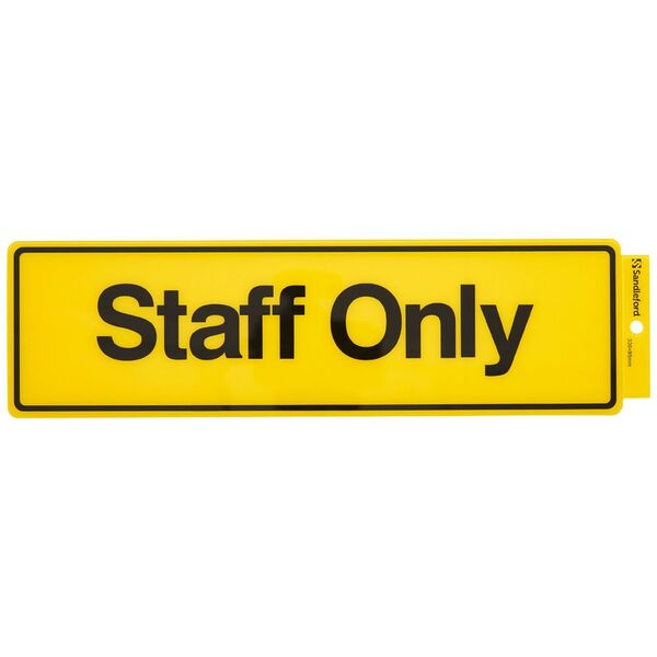 Sandleford Staff Only Self-adhesive Sign 330 x 95mm