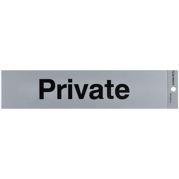 Sandleford Private Self Adhesive Sign 245 x 58mm