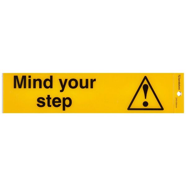 Sandleford Mind Your Step Self Adhesive Sign 245 x 58mm