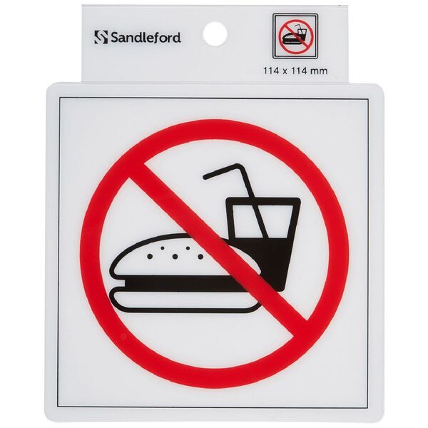 Sandleford No Eating Symbol Self-adhesive Sign