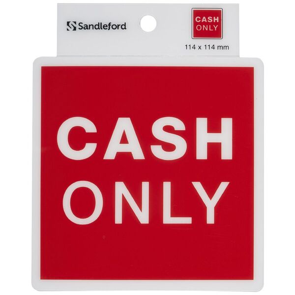 Sandleford Cash Only Self-adhesive Sign