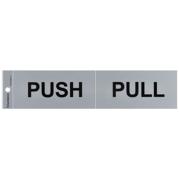 Sandleford Push/Pull Self Adhesive Sign 245 x 58mm