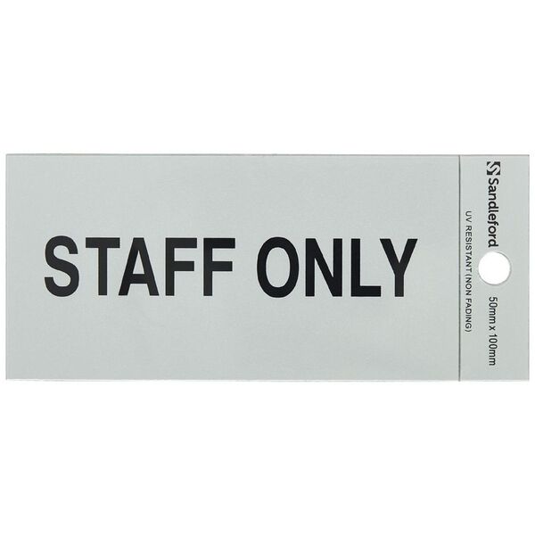 Sandleford Staff Only Self-adhesive Sign 100 x 50mm