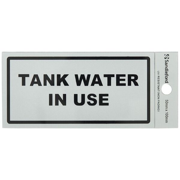 Sandleford Tank Water Self-adhesive Sign 100 x 50mm