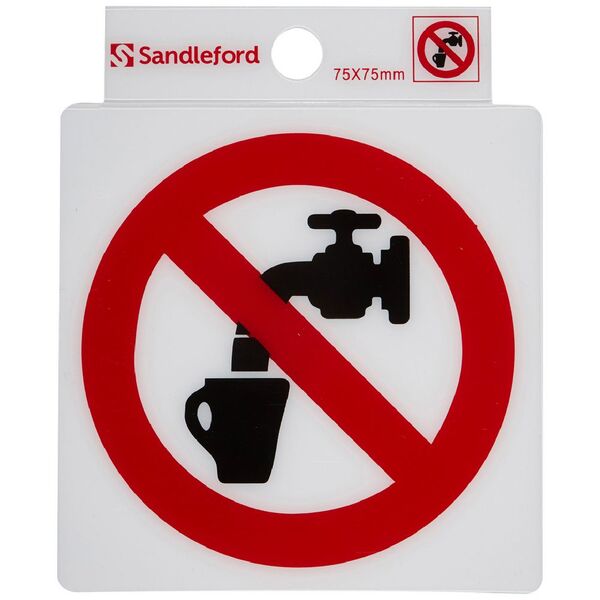 Sandleford self-adhesive Not Drinking Water Sign 75 x 75mm