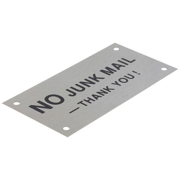 Sandleford No Junk Mail Stainless Steel Sign 95 x 47mm