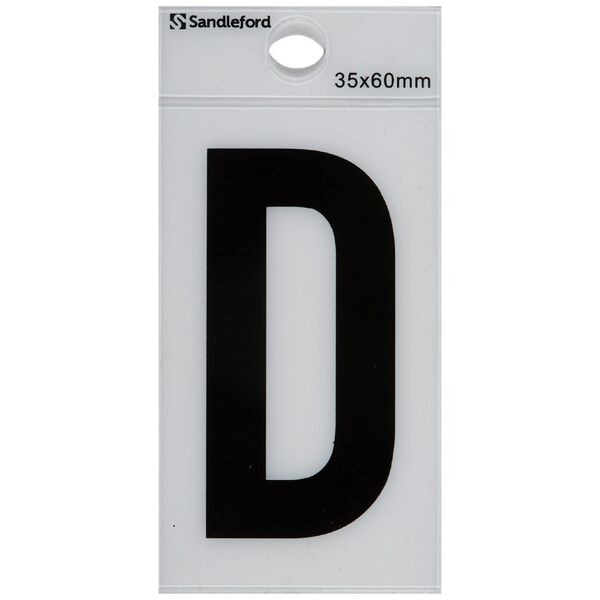 Sandleford D Self-adhesive Letter White 60 x 35mm